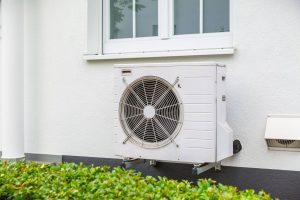 Ductless mini-split outside of a home